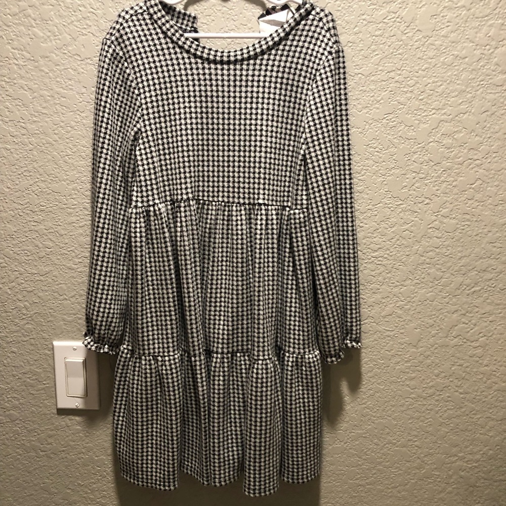 Rare Editions Black and White Checkered Kids Dress